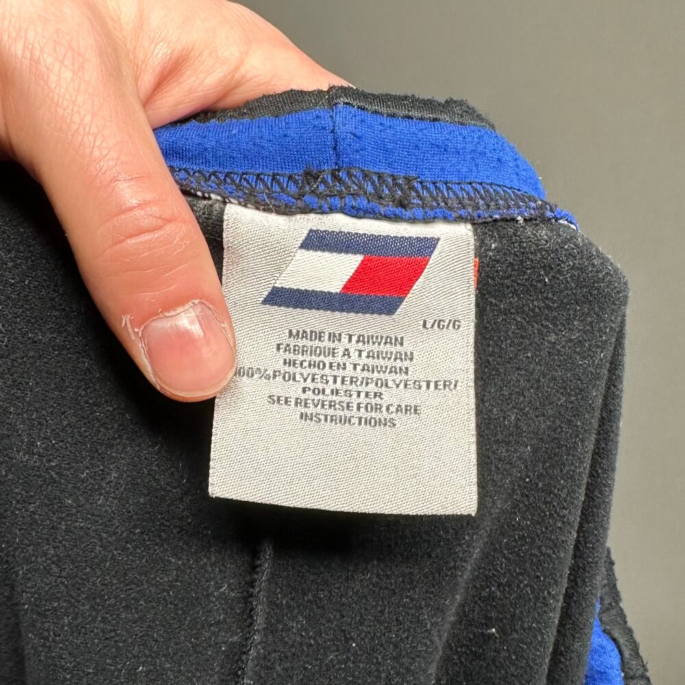 Vintage Y2K Tommy Hilfiger Sweatpants Mens L Relaxed Fit Jet Black Polyester - Picture 4 of 4